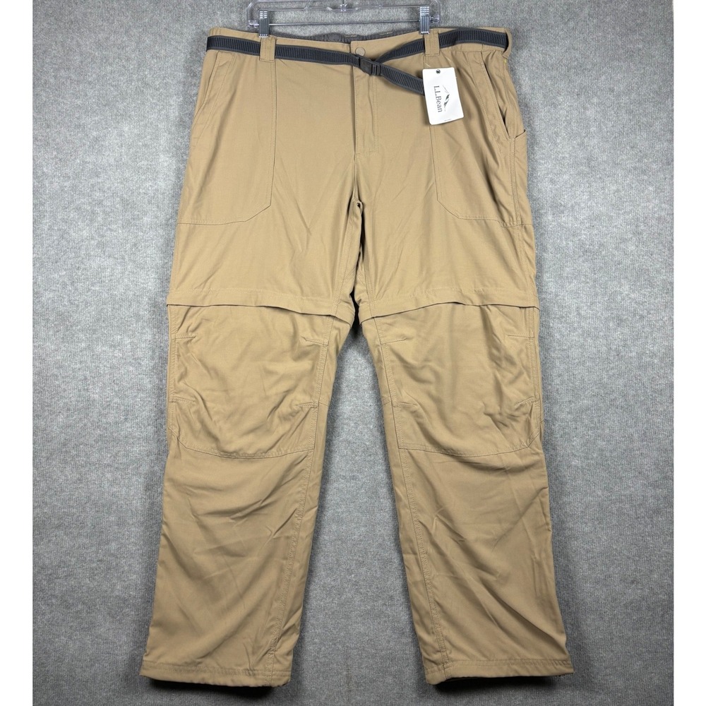 LL Bean Cresta Hiking Zip-Off Pants Convertible UPF 50 XXL Regular Khaki NWT